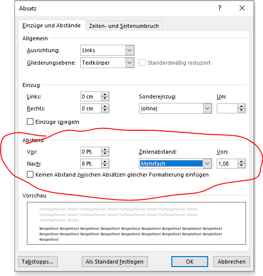 13 pt Zeilenabstand? Schule, Apple)