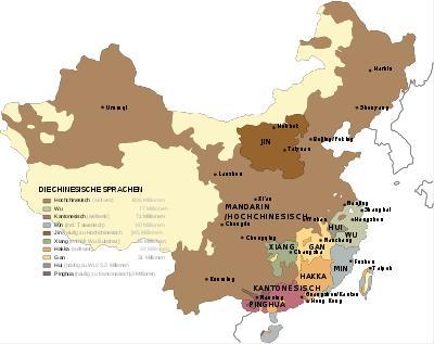 Übersicht chinesischer Sprachraum - (Sprache, China, Chinesisch)