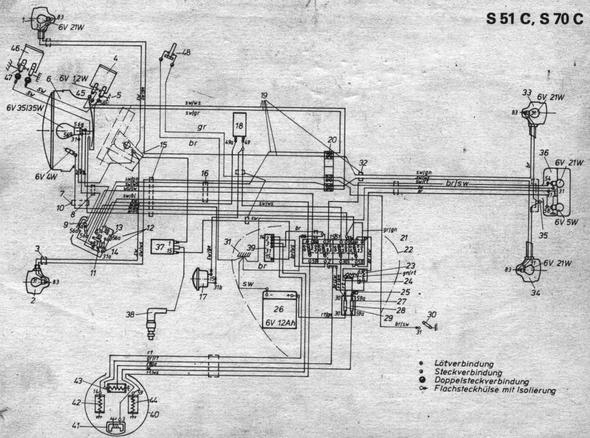 Simson SR50 umklemmen auf Dauerlicht (Motorrad, Roller, DDR)