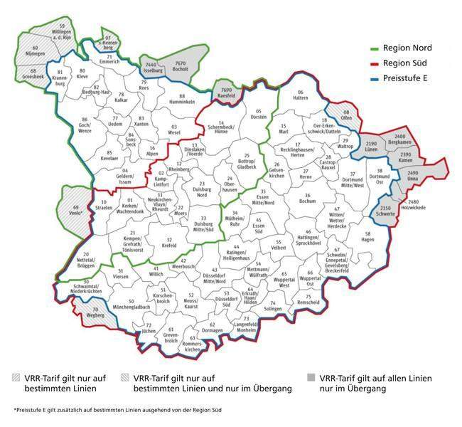 VRR-Schokoticket Grenzen (Freizeit) VRR-Schokoticket Grenzen (Freizeit)
