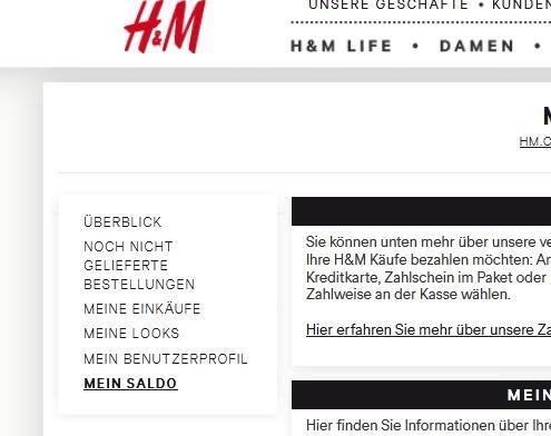 H&M Rücksendungs Status (HM, Rücksendung)