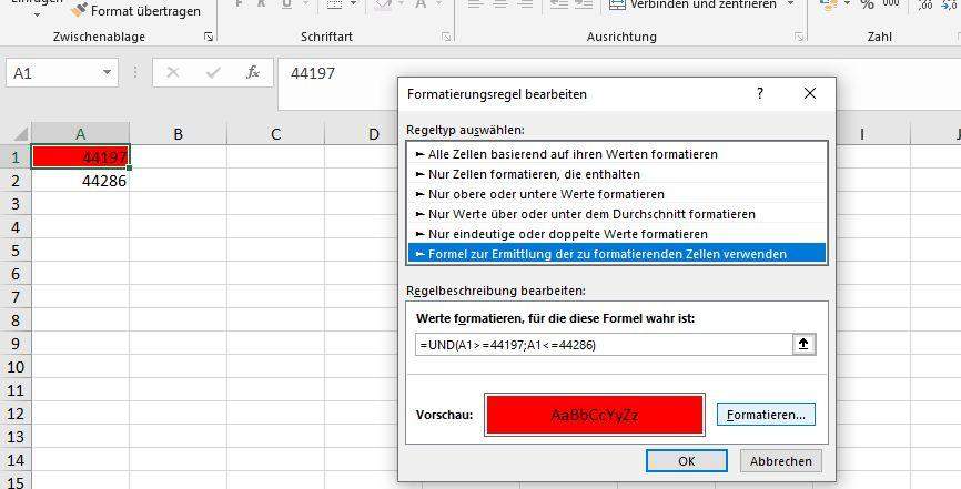 Excel Bedingte Formatierung Für Datum Microsoft Excel Office Vba 6632