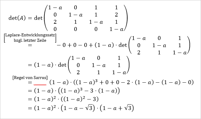 Wie Berechne Ich Mir Hier Die Determinante? (Schule, Mathematik, Matrix)