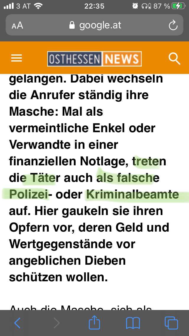 Polizei ruft mich privater Nummer an? (Handy)