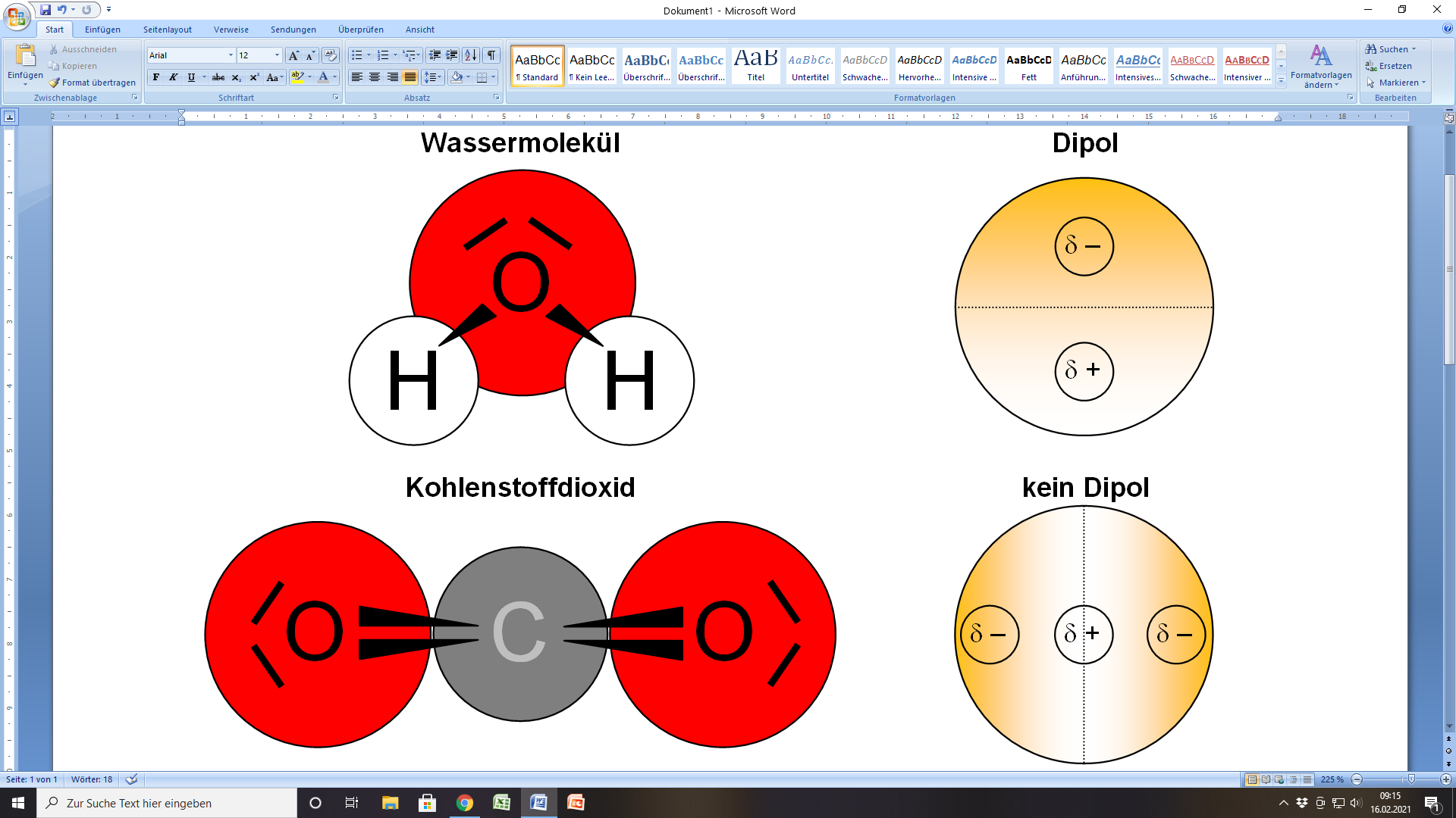 Was ist ein DipolMolekül? (Schule, Chemie, Chemieunterricht)