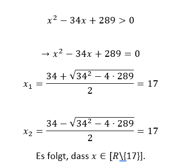 Lösungsmenge quadratische Ungleichung? (Schule, Mathematik)