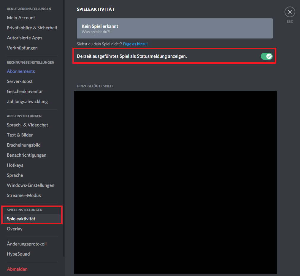 Wie stelle ich bei Discord aus, dass meine Freunde sehen können was ich