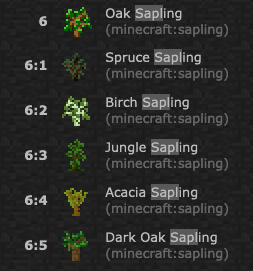 Man kann sich nur 1 Art Setzling in Minecraft hinzufügen(per command ...