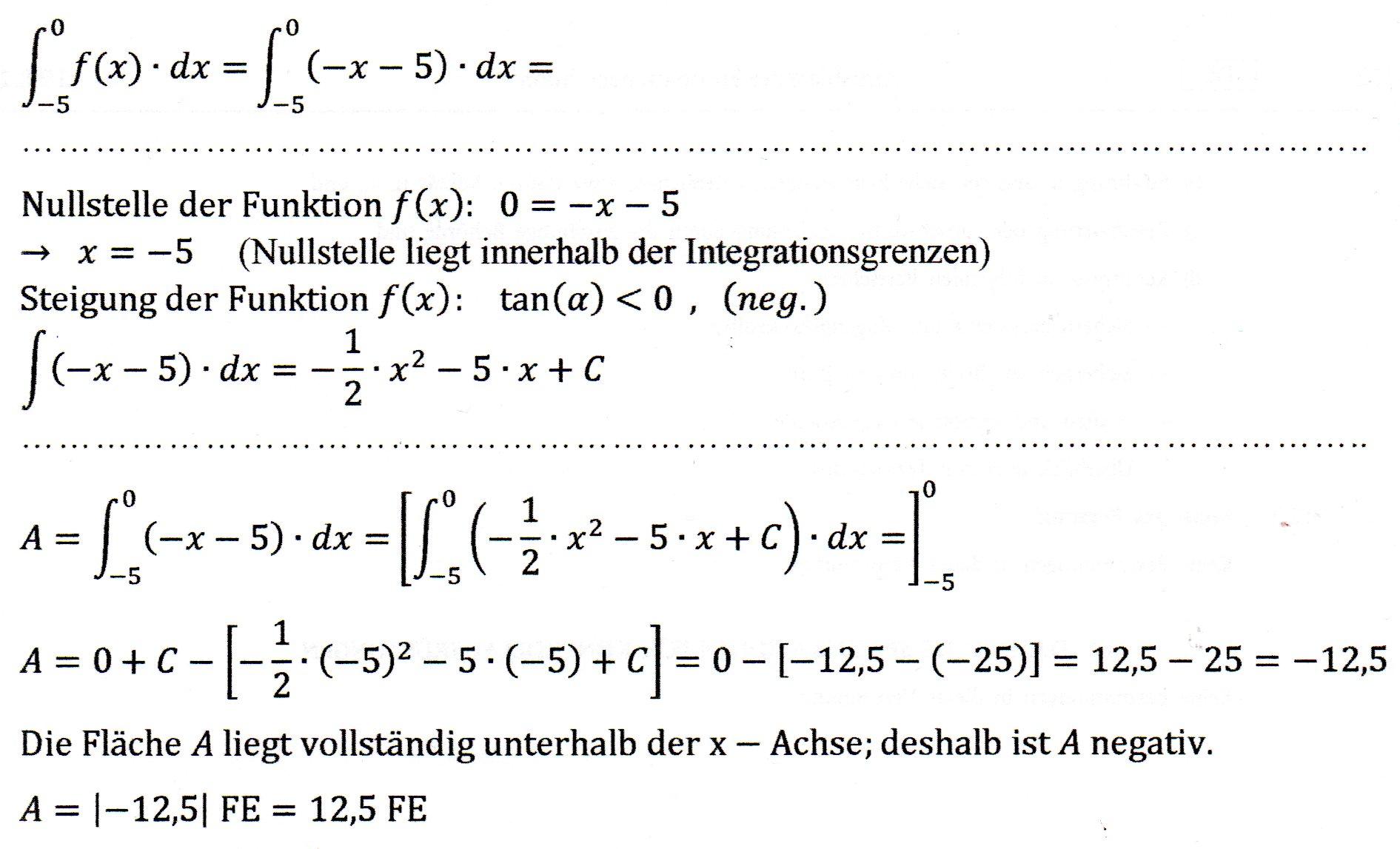 Wie berechnet man den orientierten Flächeninhalt? (Schule, Mathe