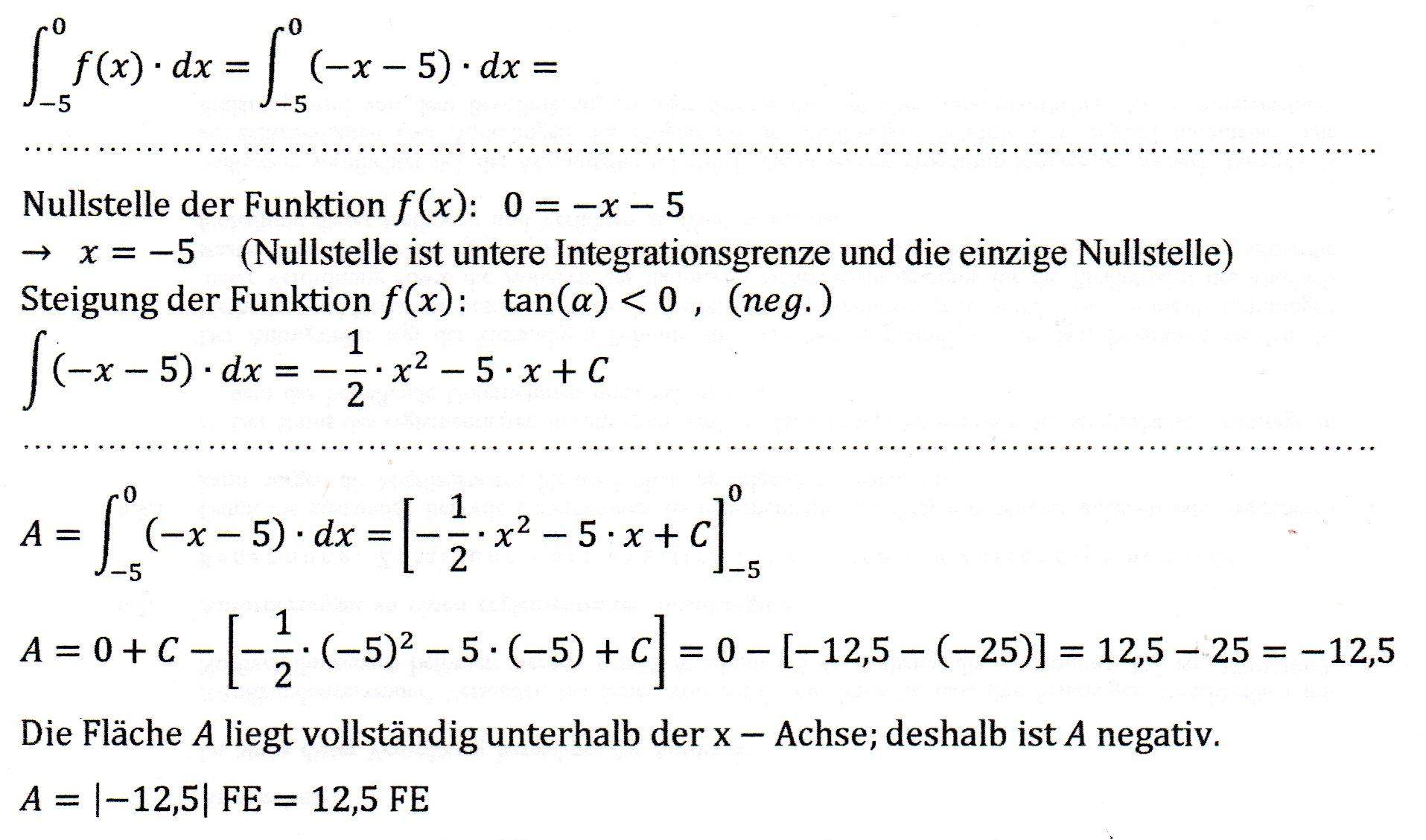 Wie berechnet man den orientierten Flächeninhalt? (Schule, Mathe