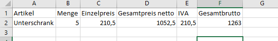 Excel Berechnung, Gesamtpreis netto/IVA/Brutto? (Microsoft Excel)