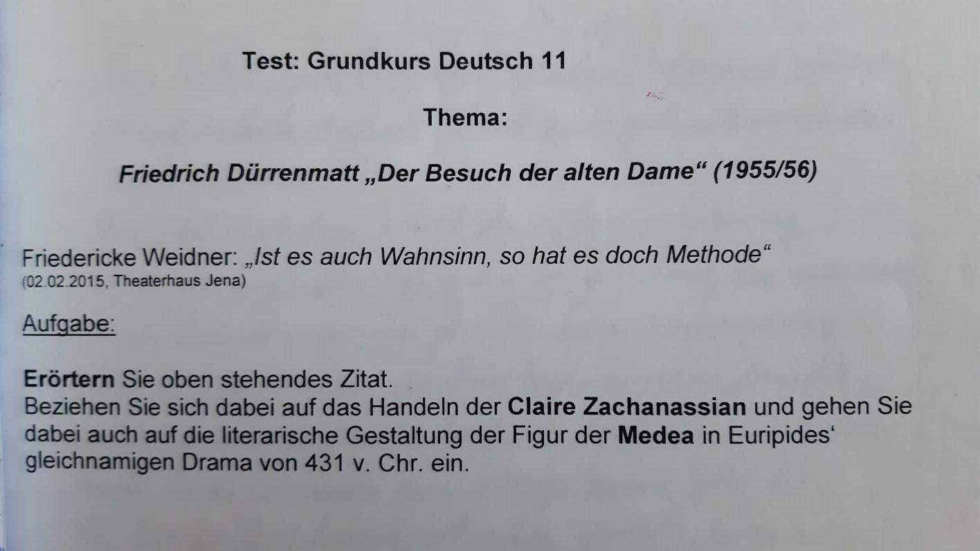 Der Besuch Der Alten Dame Szenenanalyse