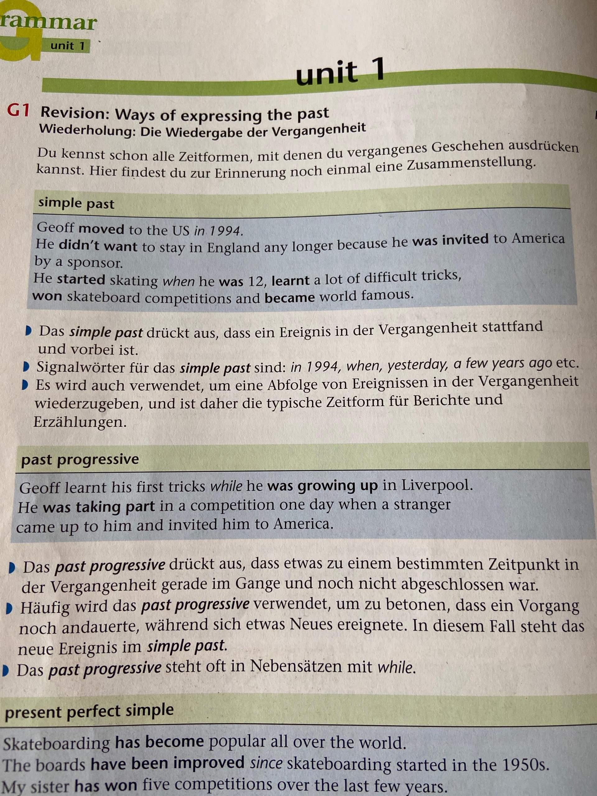 Unterschied Zwischen Past Tense Und Past Simple