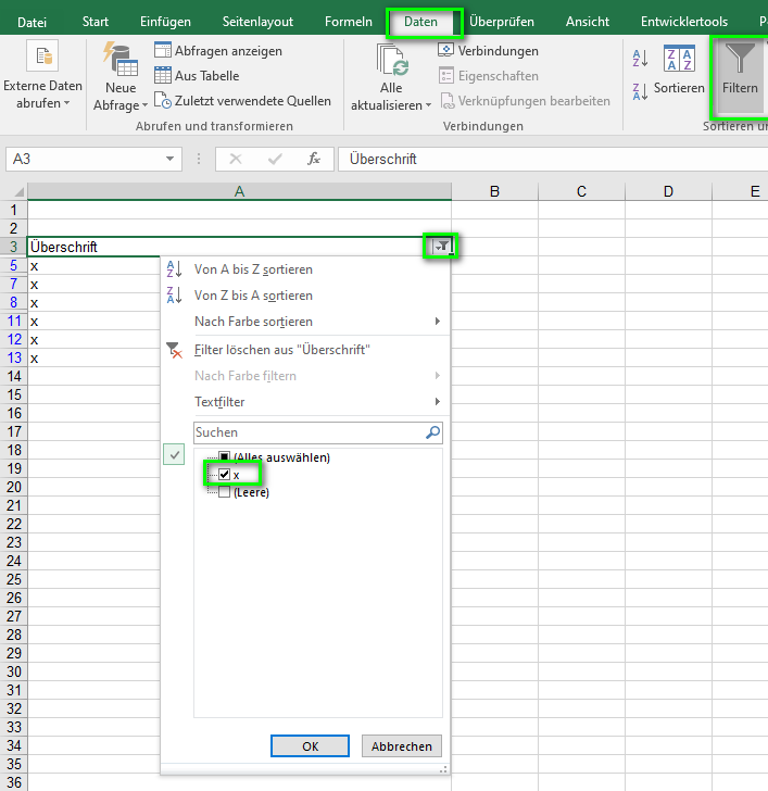 Excel VBA Wie kann ich mehrere Zeilen in einem Bereich ausblenden