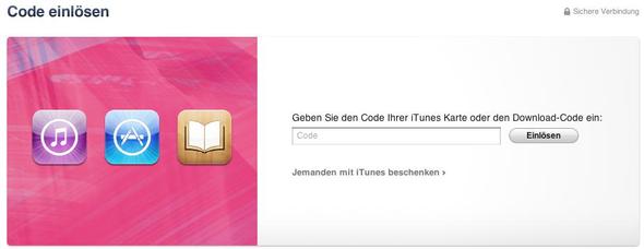 Einlösemaske in iTunes auf dem Mac - (Apple, AppStore)