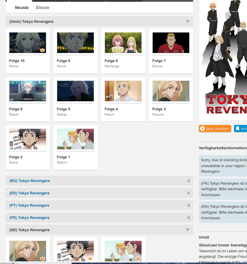 Crunchyroll folgen gibt es nicht nur auf der site? (Filme und Serien
