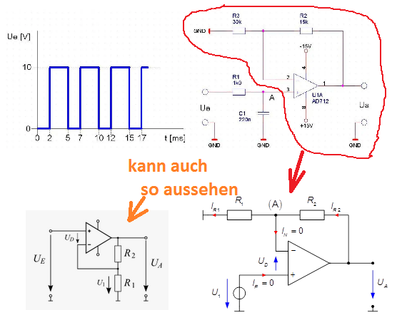 OPV: Schaltung mit einem Rechtecksignal? (Technik, Technologie, Elektronik)