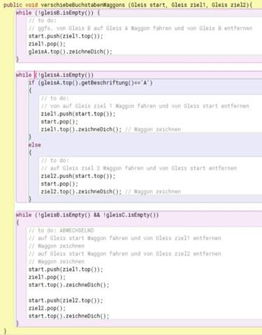 Java Gleise sortieren mit Stack? (Computer)