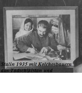 Stalin 1935 mit Kolchosbauern aus Tadschikistan und Turkmenistan - (Freizeit, Geschichte, Sowjetunion)