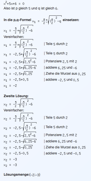 x^2+5x+6=0? (Schule, Mathematik, Gleichungen)