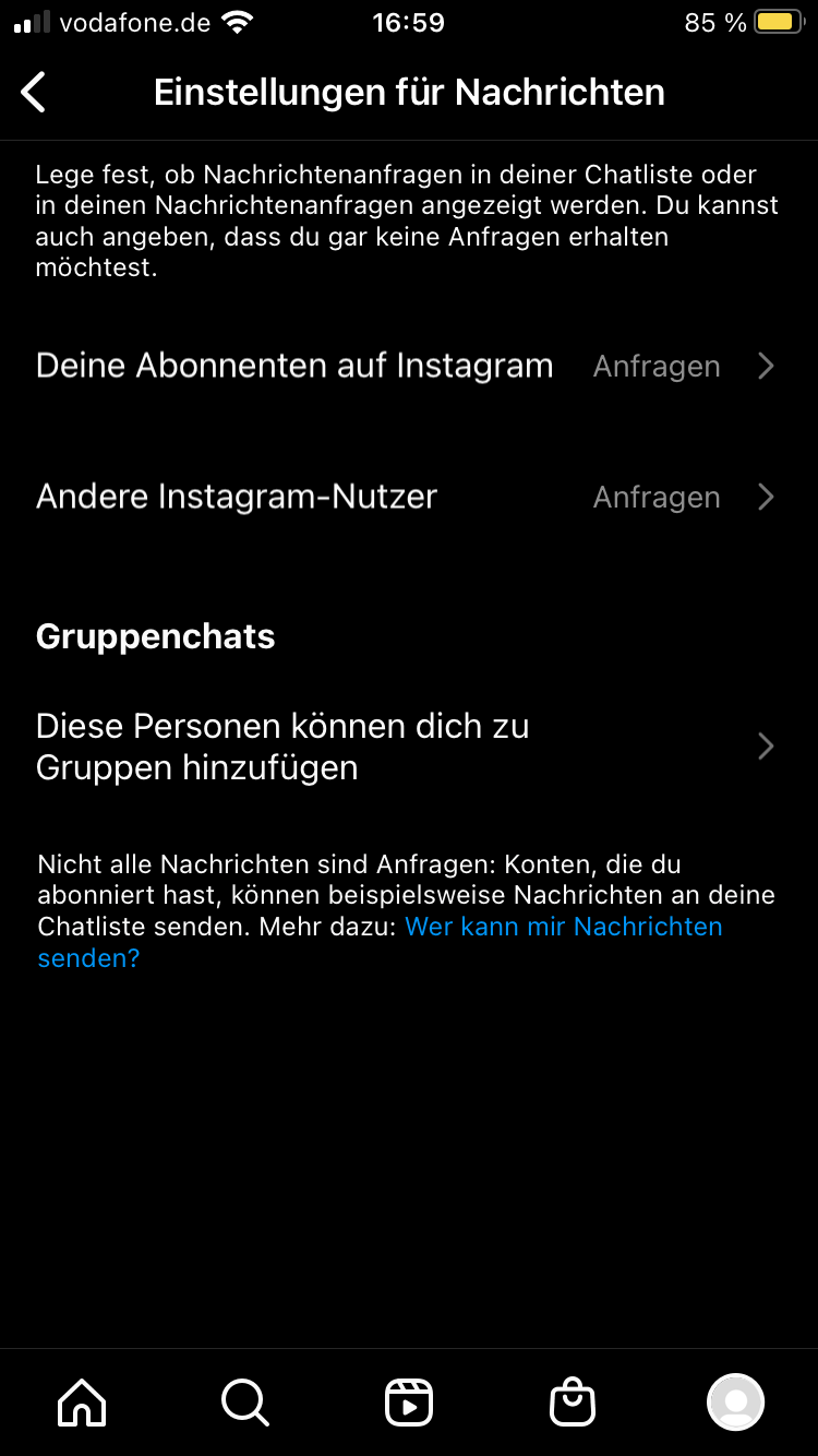 Wie bekomme ich auf Instagram von fremden Nachrichten?