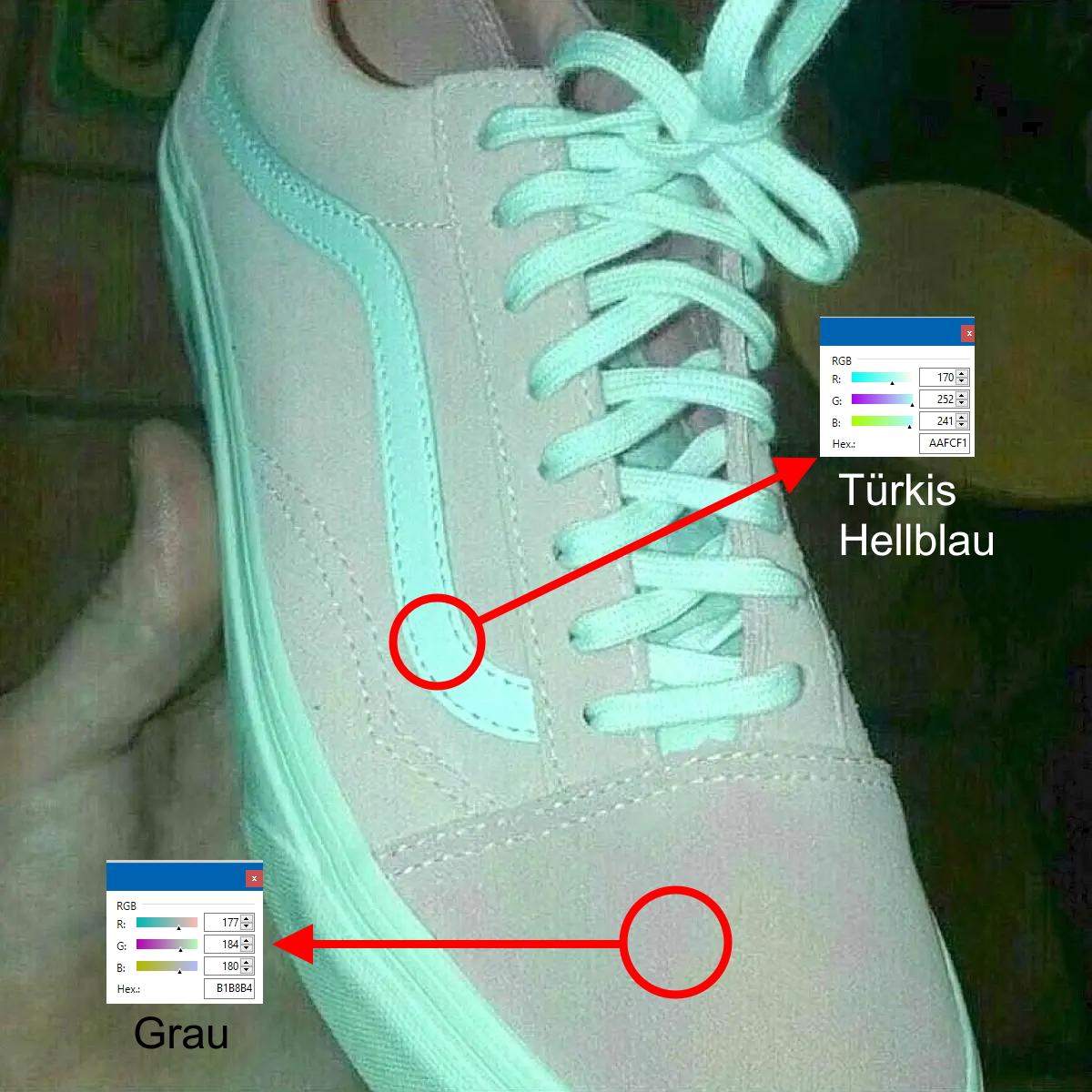 Ist dieser Schuh Rosa & Weiß oder Türkis & Grau? (Psychologie, Mode, Aussehen)