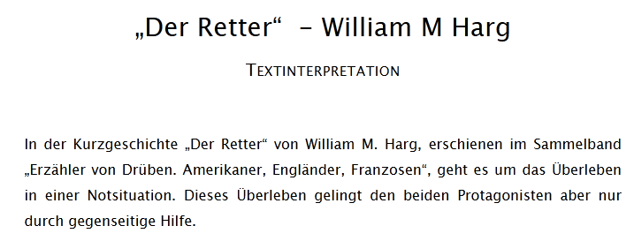 Der Retter Von William M Harg Inhaltsangabe