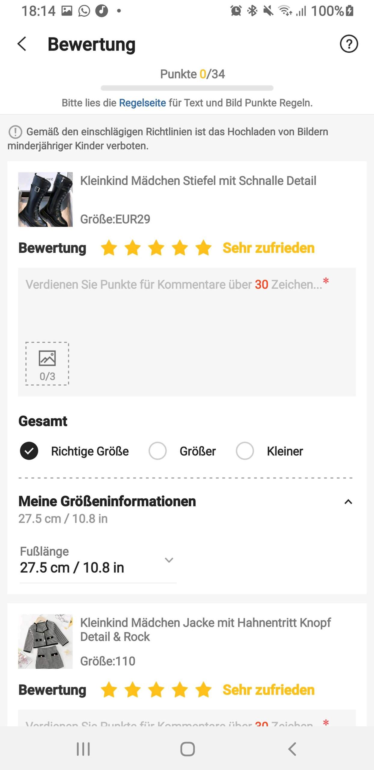 Wo bewerte ich meine Shein bestellung? (Online-Shop)