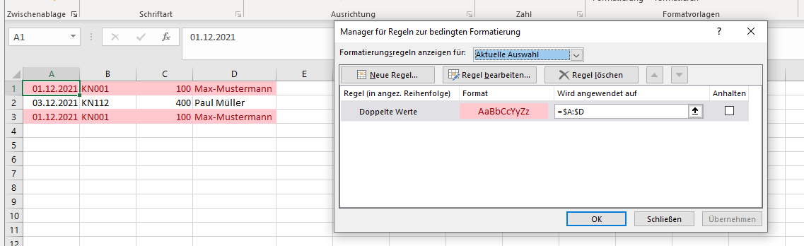 Doppelte ZEILEN in Excel/Google Sheets markieren? (Computer, Microsoft ...