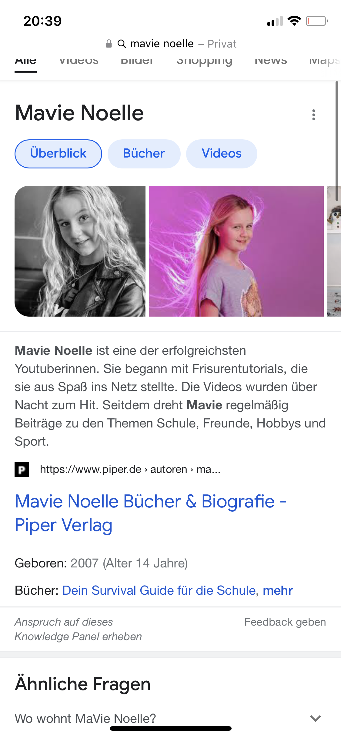 Wie alt ist sie? (YouTube, Alter)