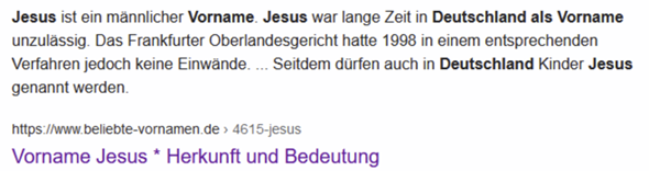 Darf ich meine Tochter Jesus nennen? (Name)