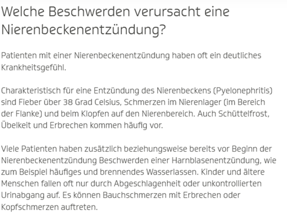 Wo Hat Man Schmerzen Bei Einer Nierenbeckenentzündung