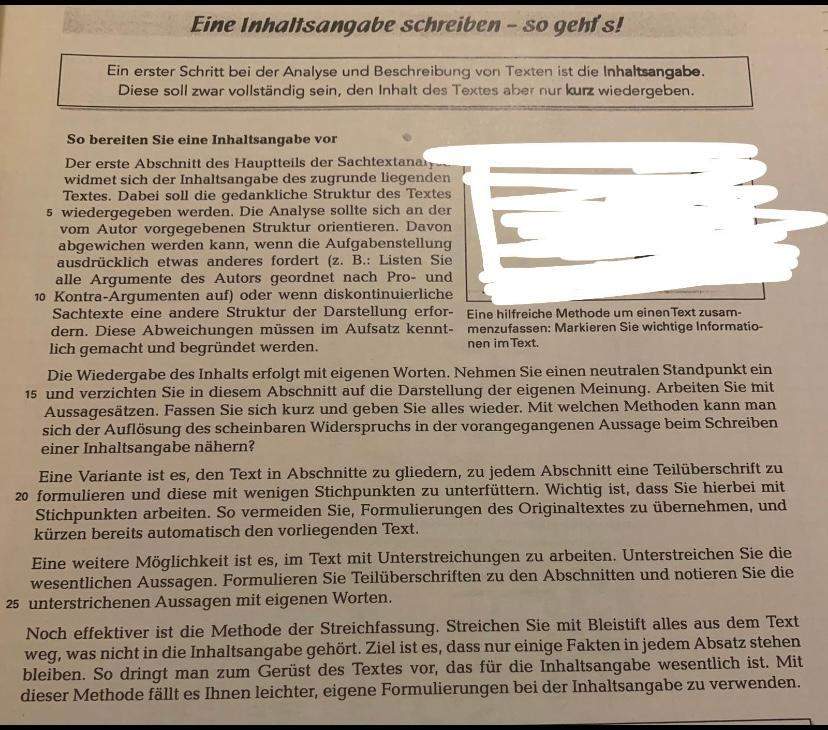 Wie schreibt man am besten eine Inhaltsangabe und was sollte ich beachten? (Schule, Deutsch)