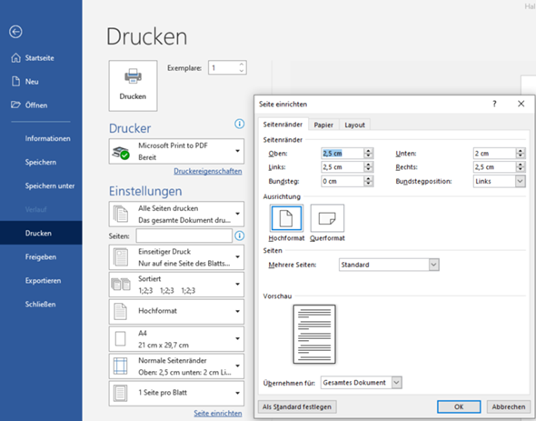 Wie kann ich bei Word ein Bild über die ganze Seite machen? (Computer