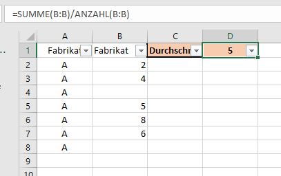 Datenschnitt in Excel fixieren sodass er \