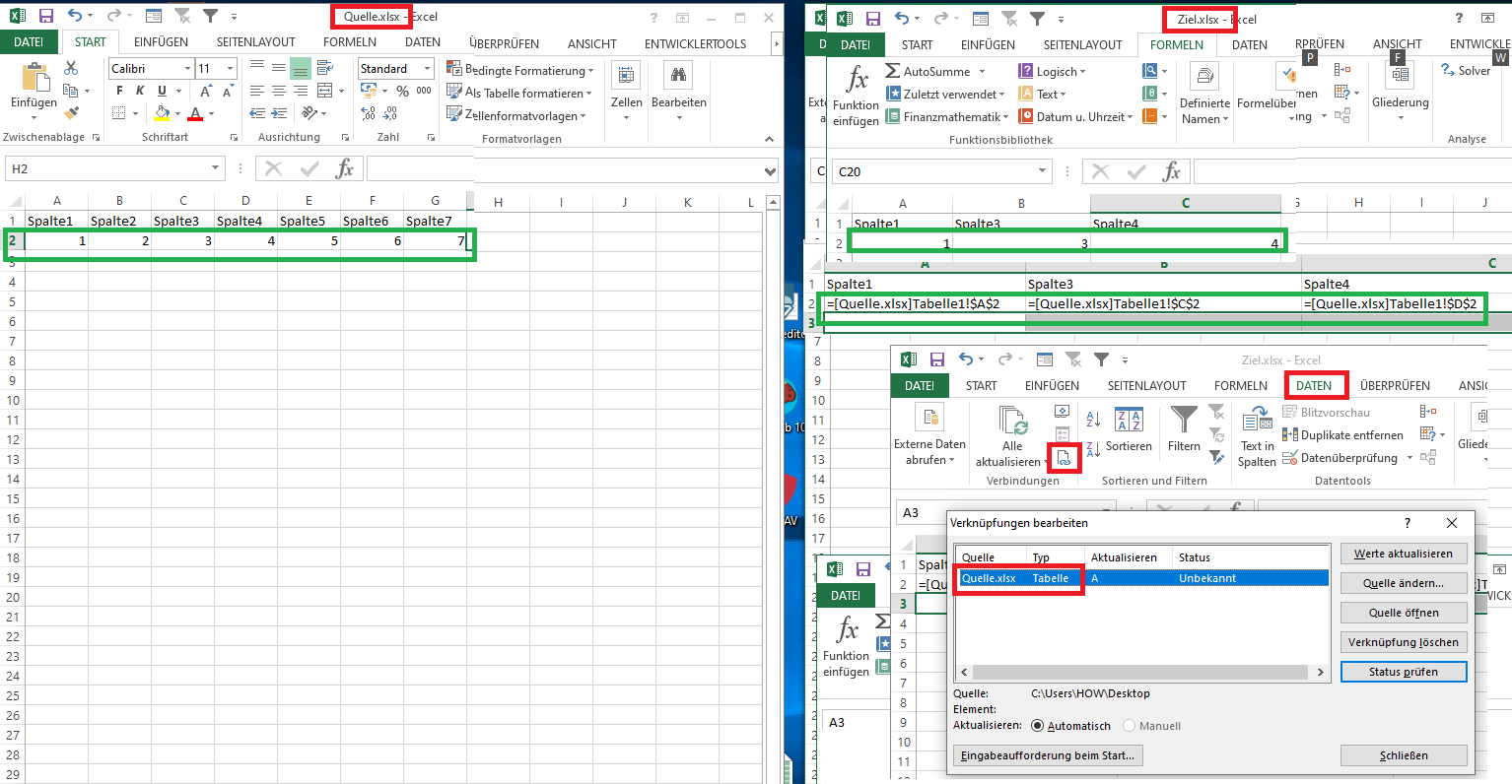 Excel Datei mit anderer Excel Datei verlinken? (Computer, Technik ...