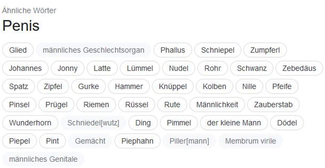 Synonym für Penis? (Sex, Deutsch)