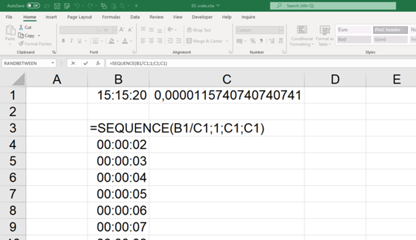  - (Microsoft Excel, Tabelle)