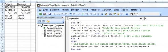 Blanks löschen - (Computer, programmieren, Excel)
