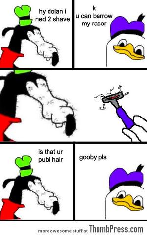 Gooby shaving :) - (Englisch, Dialekt)