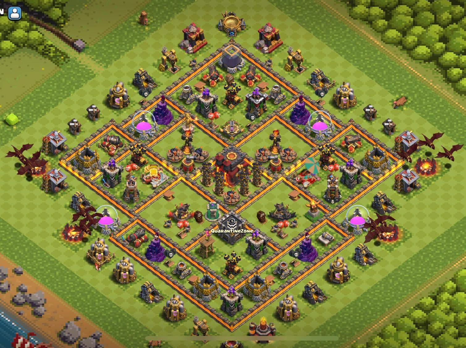 layout clash of clans rathaus 10