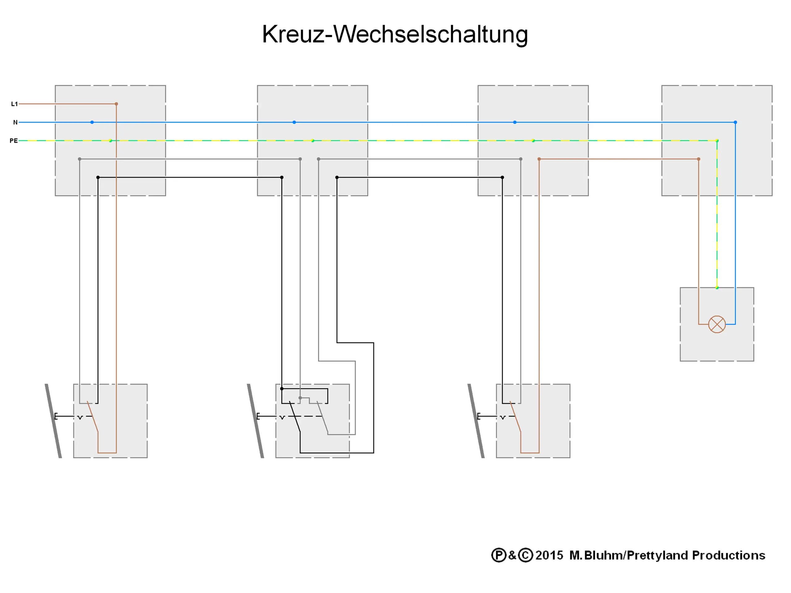 Kreuz/Wechselschalter anschließen? (Strom, Elektrik)