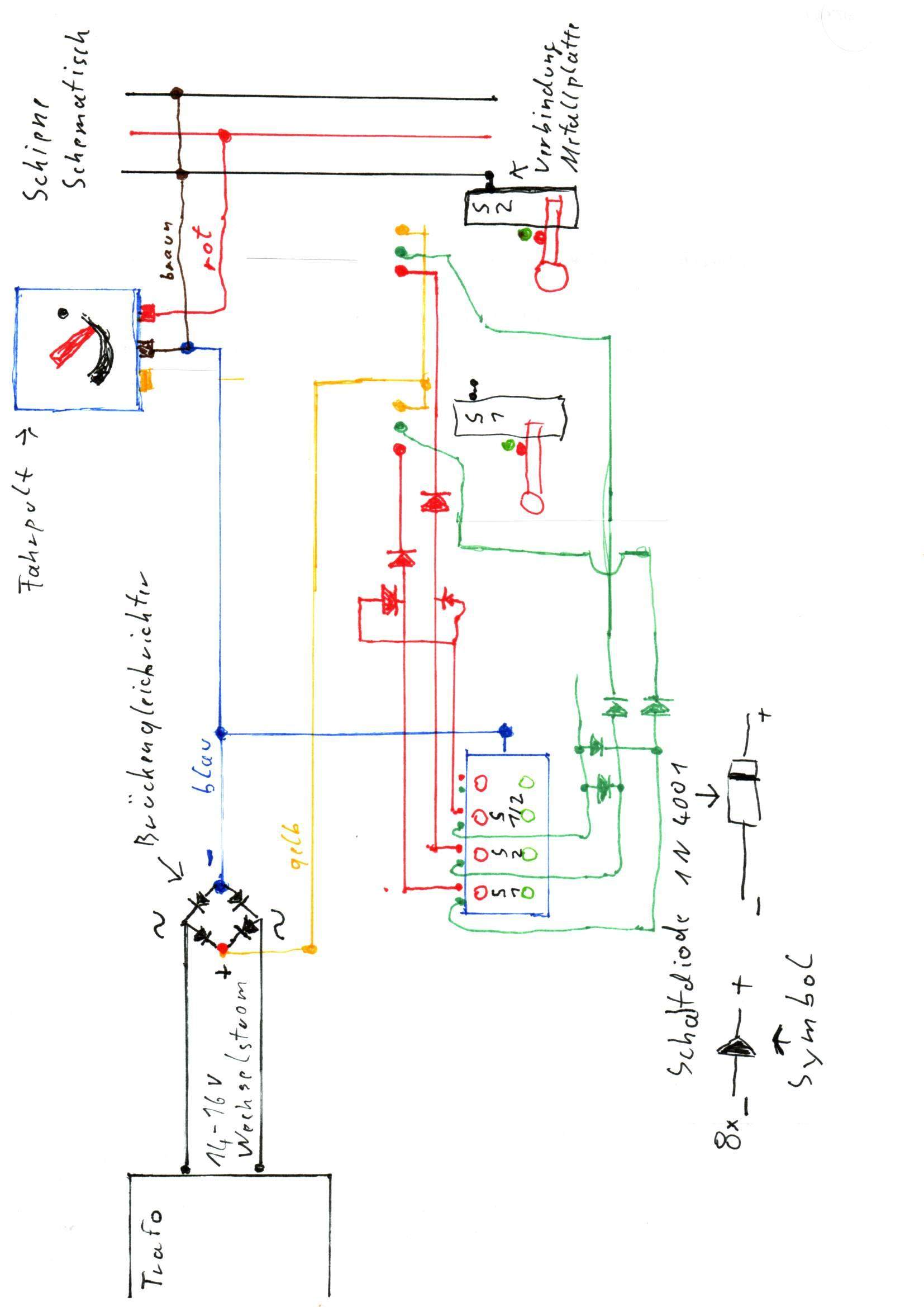 Modelleisenbahn Märklin Analog zwei signale mit einem Schalter schalten