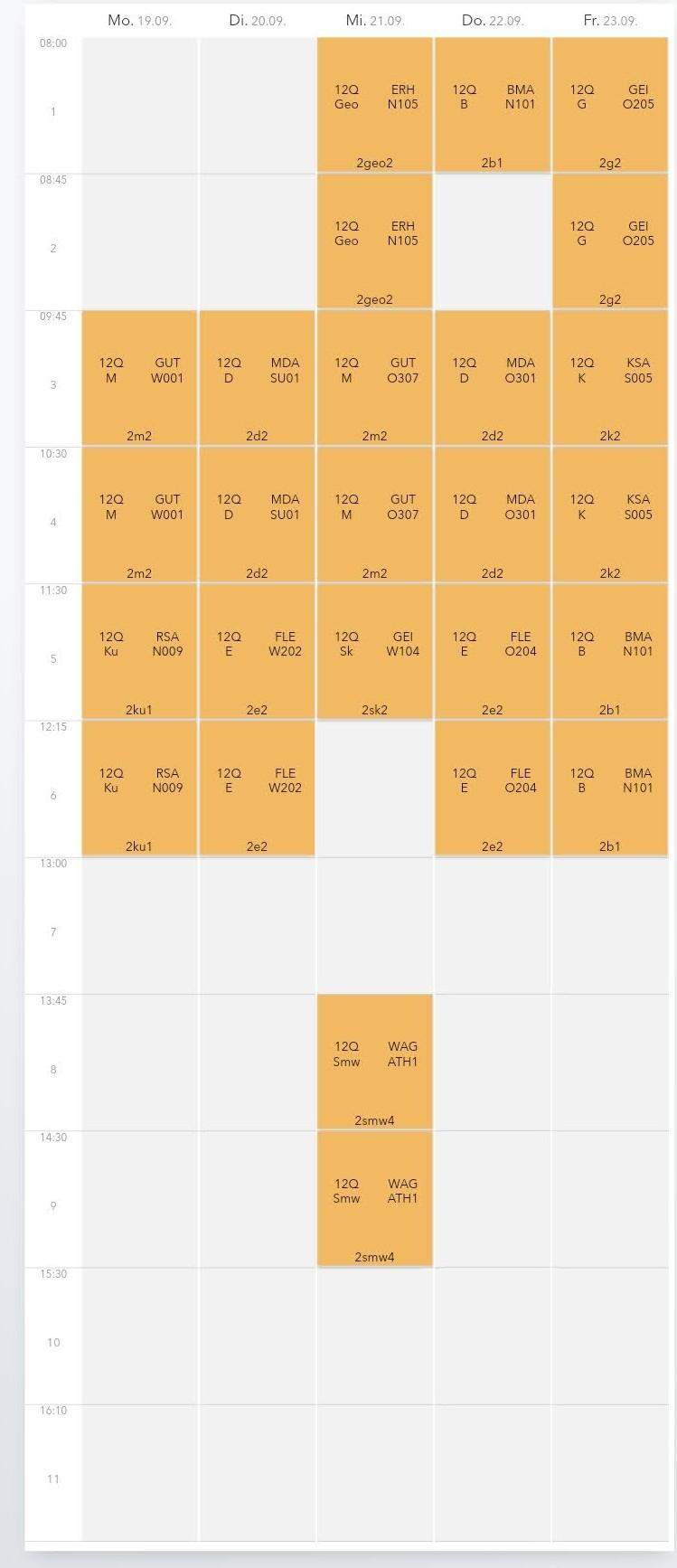 Stundenplan Gymnasium? (Schule)