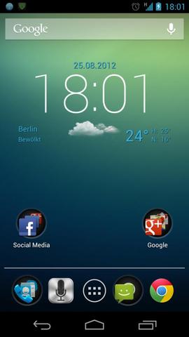 Screenshot vom Galaxy Nexus mit Widget - passt perfekt zur Optik vom Jelly Bean - (Handy, App, Android)