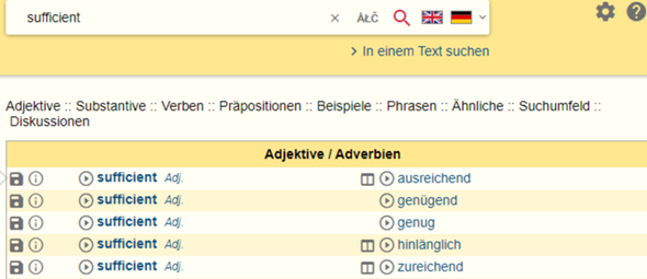 was bedeutet sufficient? (Schule, Englisch, Noten) was bedeutet sufficient? (Schule, Englisch, Noten)
