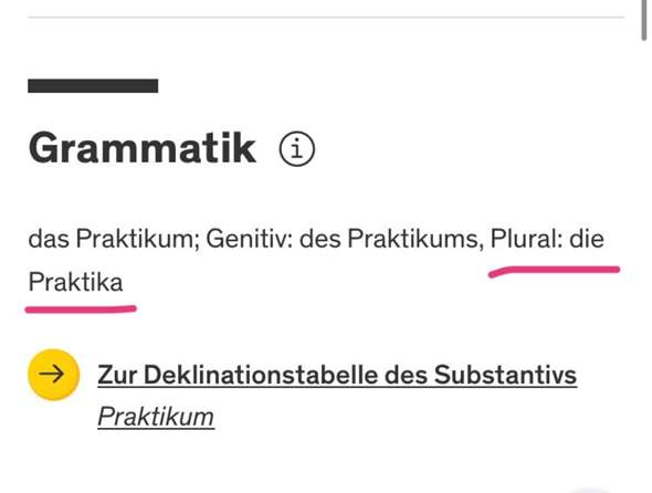 Mehrzahl von Praktikum? (Deutsch, Sprache, Bewerbung)