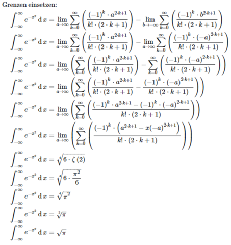 Gauß Integral? (Funktion, Gleichungen, Analysis)
