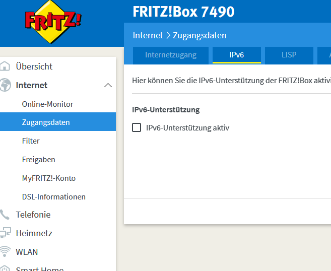 FRITZ!Box "IPv6Präfix nicht mehr gültig" deaktivieren? WLAN, Netzwerk)