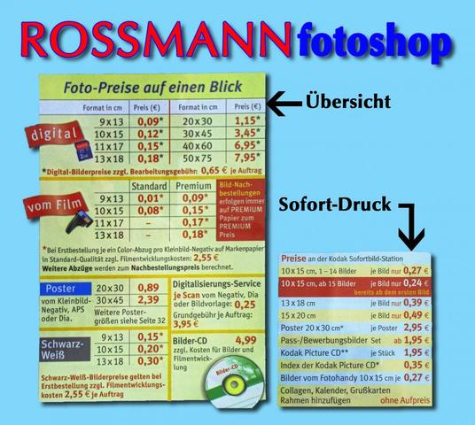 Preise bei Rossmann  - (Bilder, DM, Ausdruck)